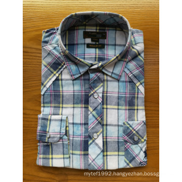 Cotton Plaid Fleece Long-sleeve Outdoor Men's Shirts